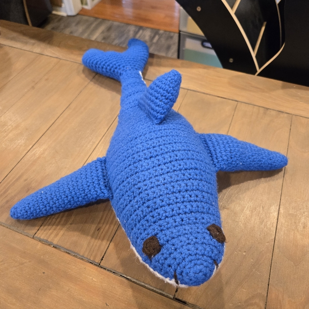 Handmade Blue Crochet Shark Plush